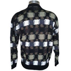 Vintage Area by Tag Cardigan Sweater Mens XL Multicolor 80s Geometric Grandpa